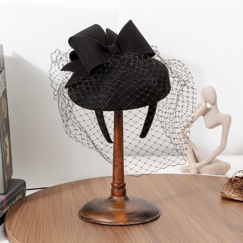Beret French Wool - Franse zwarte baret tovenaar winter elegante