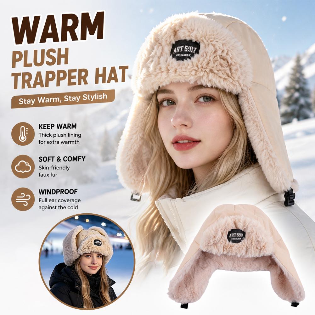 Winter Trapper Hat - Wintertrapperhoed Dikke pluche voering Winddichte gehoorbescherming