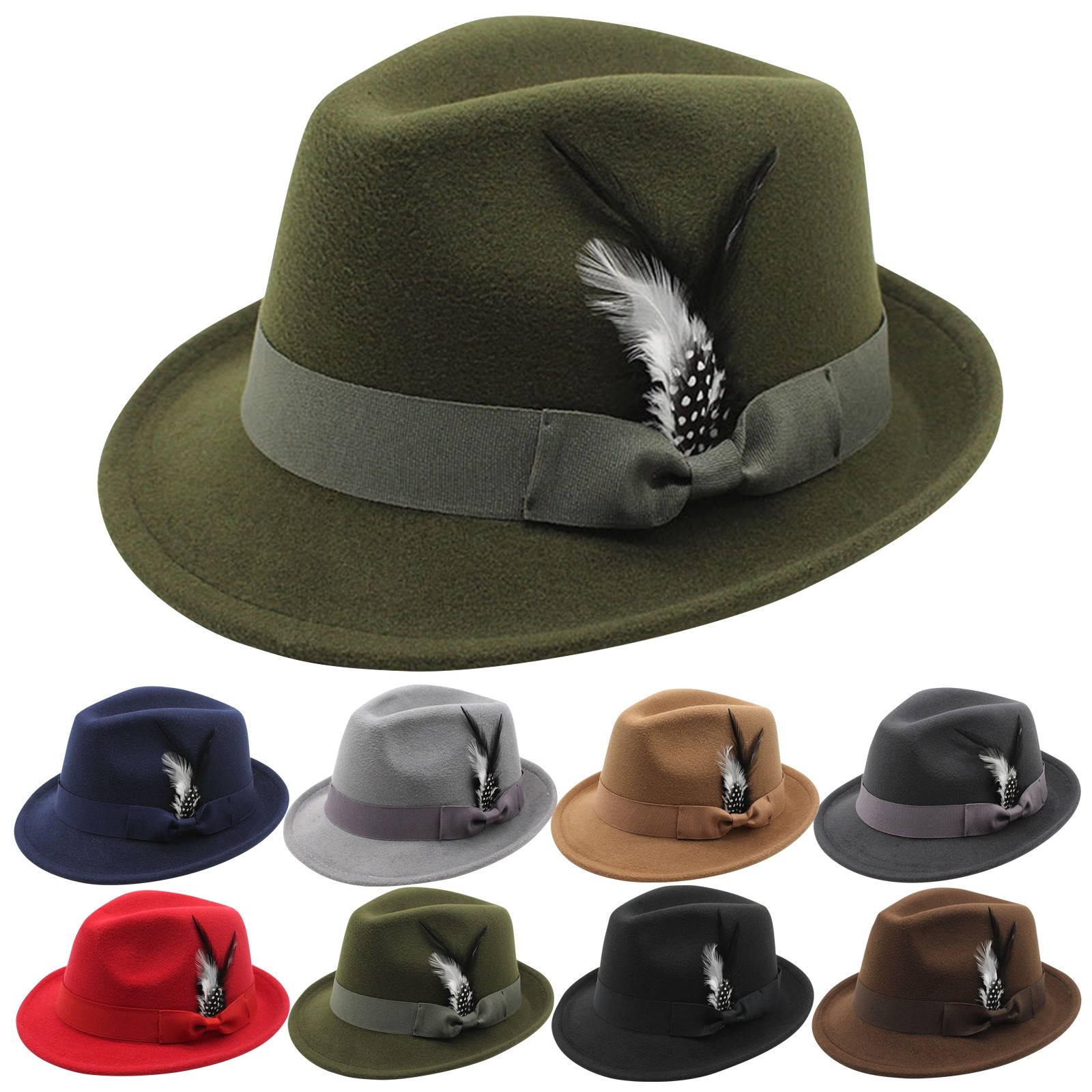 Fedora Hat Wool - Vintage Fedora hoed dames heren hoge