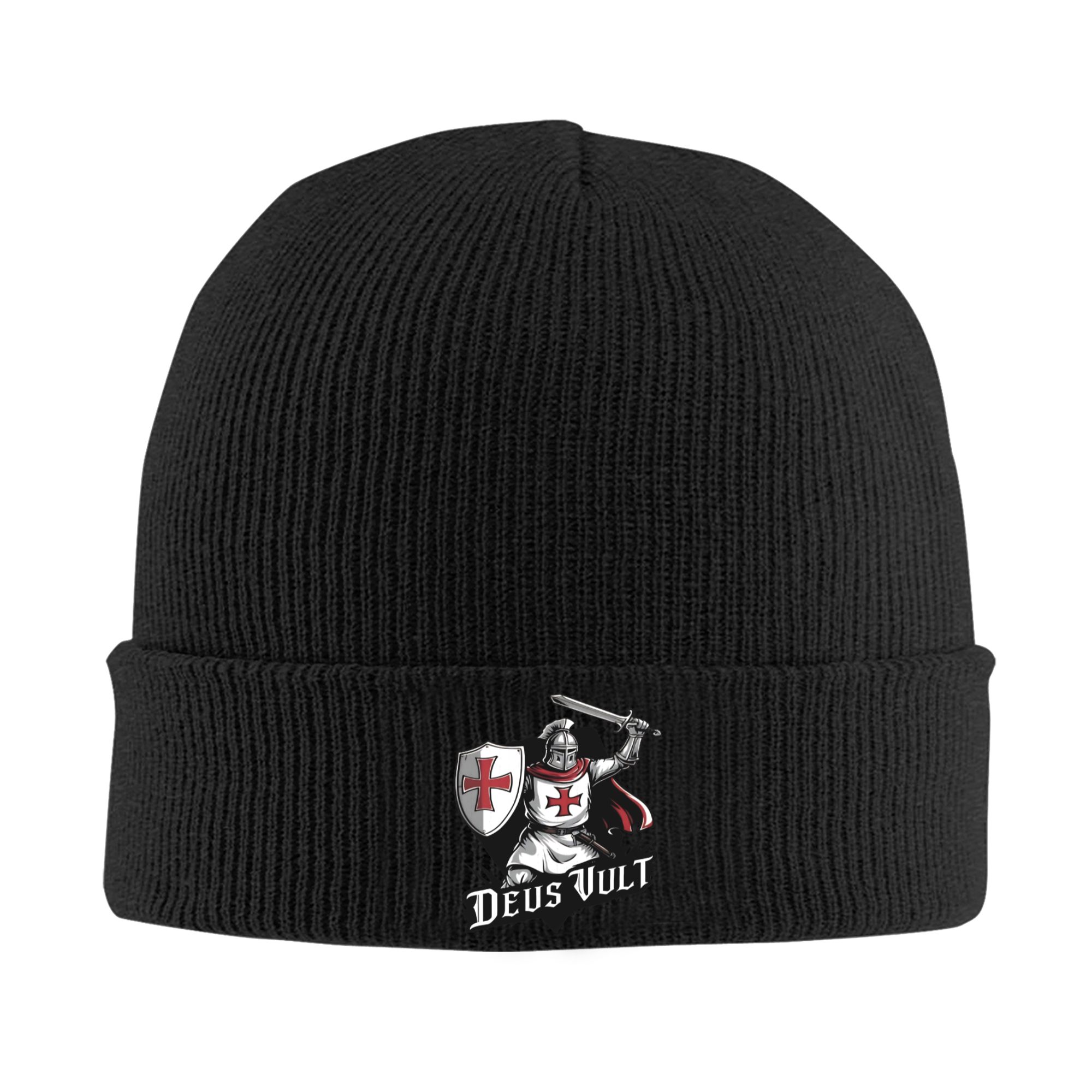 Beanie Cuffed Knit - Deus Vult - De Templar Knight