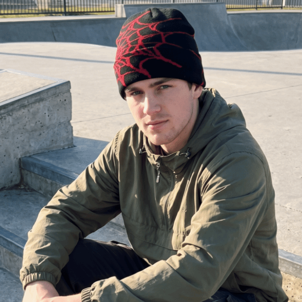 Vintage zachte muts met spinne - Beanie Cuffed Knit recensie en prijs
