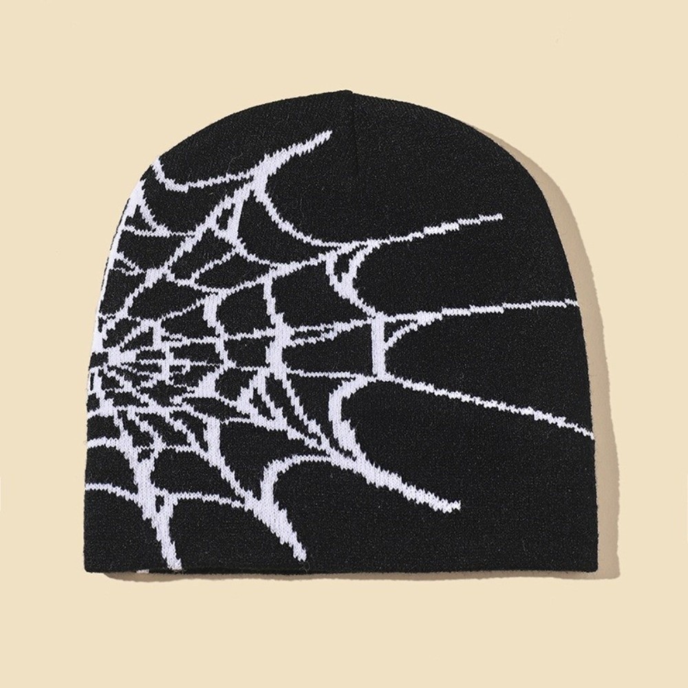 Y2K Zachte Spider Web Patroon  - Beanie Cuffed Knit recensie en prijs